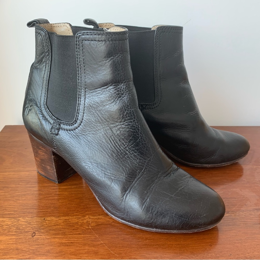 Frye high heel chelsea bootie in black